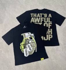 Cough Syrup Vintage Distressed Army Grenade Graphic Back Big Stacked Text Print Tee 29303794
