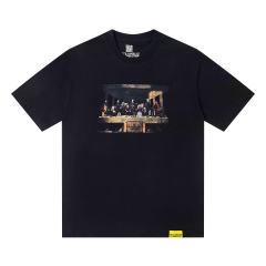 Cough Syrup The Last Supper Hip Hop Rapper Group Remake Painting Front Large Bold Yellow Block Letter Slogan Print Tee 29303902