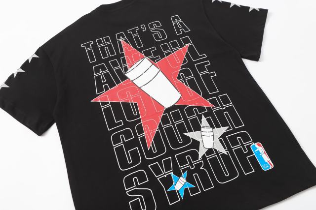 Cough Syrup All-Star NSA Figure Silhouette Star Sleeve Double Sided Print Tee 2 colors 29290030