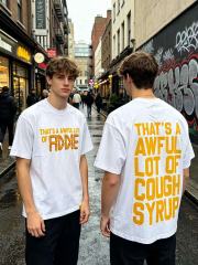 Cough Syrup Capsule Pill Golden Orange Letter Print Tee 2 colors 29359164
