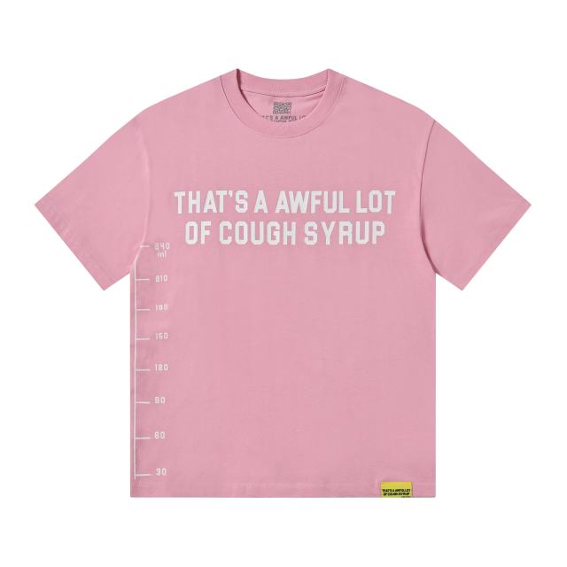 Cough Syrup Minimal Street Small Front Slogan Side Ruler Scale Print Large Stacked Bold Letter Back Tee 5 colors 29302154