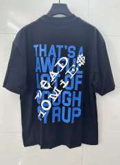 Cough Syrup Tribute Memorial Cursive Script Angel Wing Bottle Graphic Back Blue Block Letter Overlay Graffiti Tee 29303858