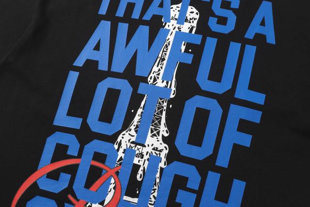 Cough Syrup Eiffel Tower France Flag Travel Stamp Graphic Front Large Bold Blue Stacked Letter Tee 2 colors 29290156