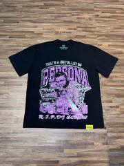 Cough Syrup Purple Faded Grainy DJ Screw Tribute RIP Memorial Persona Gothic Font Portrait Graphic Print Tee 29303823