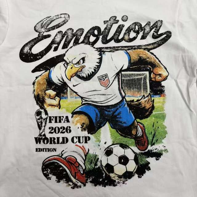 Mixed Emotion USA Canada Mexico World Cup Bald Eagle Soccer Print T-shirt 29370478