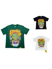 Cough Syrup Retro Old School Streetwear Front Chill Frog Mascot Chain Necklace Syrup Drip Cartoon Illustration Print T-Shirt 3 colors 29344031