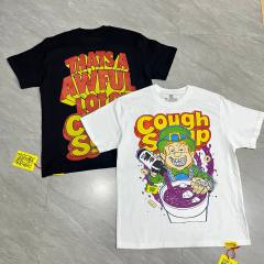 Cough Syrup Retro Holiday Streetwear Front Green Leprechaun Diamond Grill Teeth Syrup Bottle Cup Drip Cartoon Art Print Oversized T-Shirt 2 colors 29344022