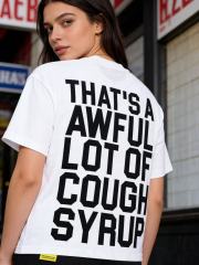 Cough Syrup Running Horses Purple Tongue Split Letter Front Full Stacked Slogan Back Tee 2 colors 29290051