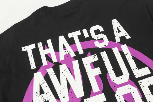 Cough Syrup Pink Graffiti Typography Dual Line Front Circular Frame Grunge Text Print Tee 2 colors 29303963
