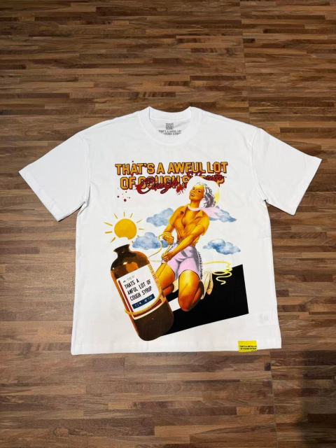 Cough Syrup Pin-Up Lady Syrup Bottle Front Red Graffiti Overlay Stacked Letter Back Print Tee 29290078