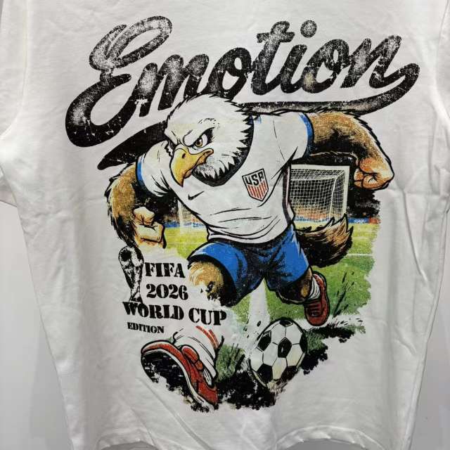 Mixed Emotion USA Canada Mexico World Cup Bald Eagle Soccer Print T-shirt 29370478