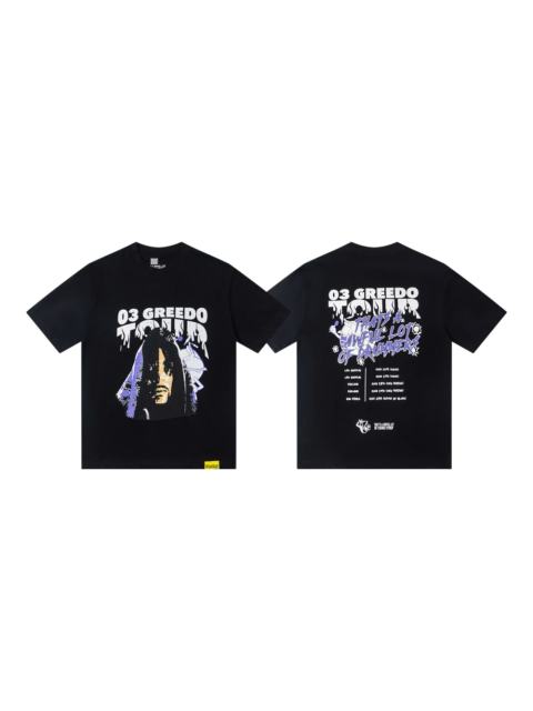 Cough Syrup 03 Greedo Tour Drip Font Purple Tint Portrait Front Concert City Venue Schedule Text Print Tee 29303881