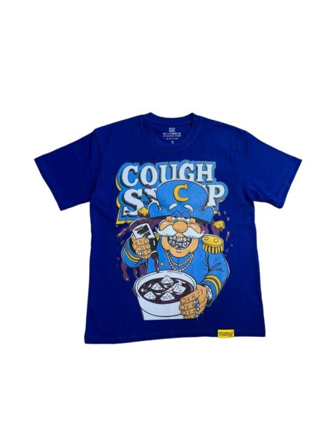 Cough Syrup West Coast Casual Fashion Bright Royal Blue Captain Mascot Pour Syrup Graffiti Bubble Font Print T-Shirt 29344090