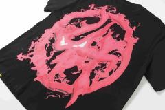 Cough Syrup Horror Teeth Portrait Print Back Irregular Flame Circle Demon Logo Double Sided Print Tee 2 colors 29304000
