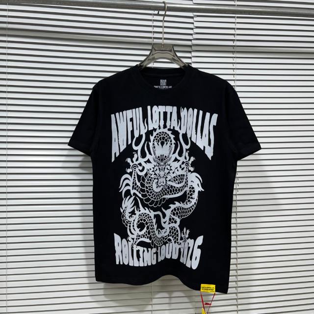 Cough Syrup Retro Festival Streetwear Black Base Oriental Dragon Line Drawing Gothic Typography Music Tour Print T-Shirt 29344175