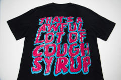Cough Syrup Horror Hip Hop Streetwear Front Chucky Doll Knife Syrup Cup Drip Graffiti Letter Cartoon Print Oversized T-Shirt 29344001
