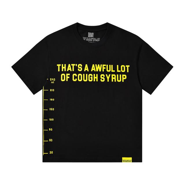 Cough Syrup Minimal Street Small Front Slogan Side Ruler Scale Print Large Stacked Bold Letter Back Tee 5 colors 29302154