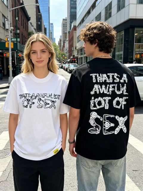Cough Syrup Unique Aesthetic Figure Constructed Letter Front Back Printed Tee 2 colors 29290006