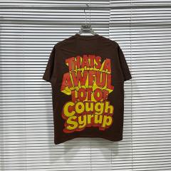 Cough Syrup West Coast Casual Fashion Chocolate Brown Laid Back Leprechaun Mascot Pour Syrup Graffiti Bubble Font Print T-Shirt 29344165
