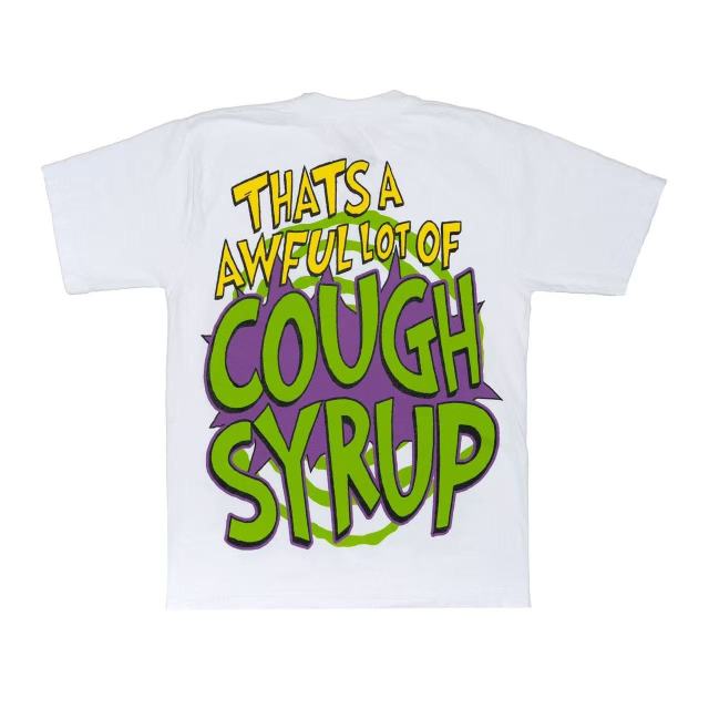 Cough Syrup Christmas Hip Hop Cartoon Grinch Lowrider Car Graphic Front Bubble Outline Stacked Slogan Tee 2 colors 29302084