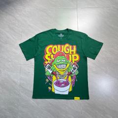 Cough Syrup Retro Old School Streetwear Front Chill Frog Mascot Chain Necklace Syrup Drip Cartoon Illustration Print T-Shirt 3 colors 29344031