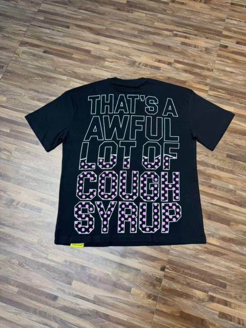 Cough Syrup Four Outline Syrup Bottles Pink Polka Dot Liquid Level Front Half Pink Dot Filled Stacked Slogan Tee 2 colors 29290183