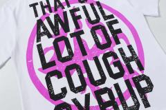 Cough Syrup Pink Graffiti Typography Dual Line Front Circular Frame Grunge Text Print Tee 2 colors 29303963