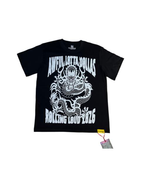 Cough Syrup Retro Festival Streetwear Black Base Oriental Dragon Line Drawing Gothic Typography Music Tour Print T-Shirt 29344175