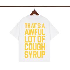 Cough Syrup Pop Hip Hop Streetwear Front Cartoon Characters Last Supper Oil Painting Back Large Bold Yellow Block Letter Print T-Shirt 2 colors 29345276