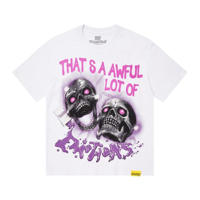 Cough Syrup Two Purple Eye Skull Lightning Front Snake Ring Background Dripping Graffiti Text Print Tee 2 colors 29290122