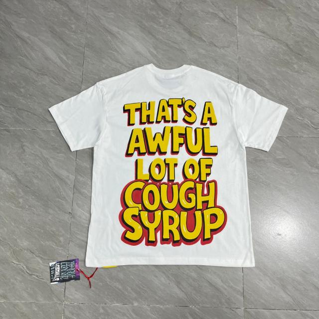 Cough Syrup Retro Old School Streetwear Front Chill Frog Mascot Chain Necklace Syrup Drip Cartoon Illustration Print T-Shirt 3 colors 29344031