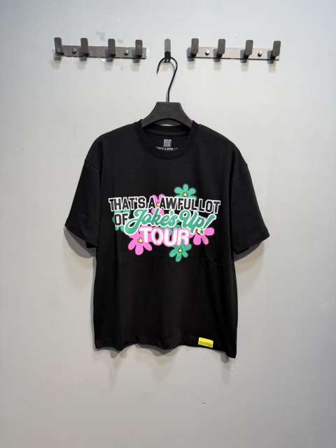 Cough Syrup Jokes Up Tour Daisy Floral Double Sided Letter Print Oversized Tee 2 colors 29288637