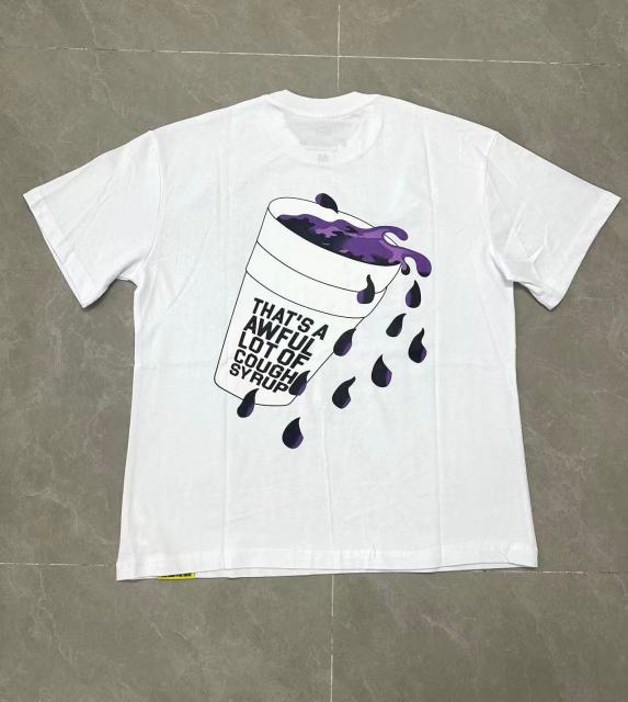 Cough Syrup PO' UP US City Name List Green Box Text Gradient Flame Front Purple Syrup Dripping Disposable Cup Print Tee 2 colors 29303911