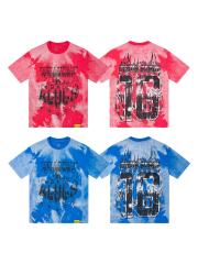 Cough Syrup Gothic Stacked ALDCS Letter Crosshair Target Circle Detail Large Worn Number 18 Graphic Print Tee 2 colors 29303872