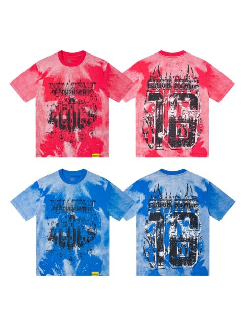 Cough Syrup Gothic Stacked ALDCS Letter Crosshair Target Circle Detail Large Worn Number 18 Graphic Print Tee 2 colors 29303872