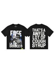 Cough Syrup Vintage Hip Hop Portrait Lightning Background Letter Print Front Bold Stacked Full Slogan Tee 29302082