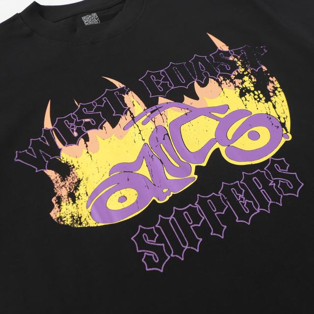 Cough Syrup West Coast Sippers Flame Motorcycle Cross Double Sided Print Tee 2 29303788