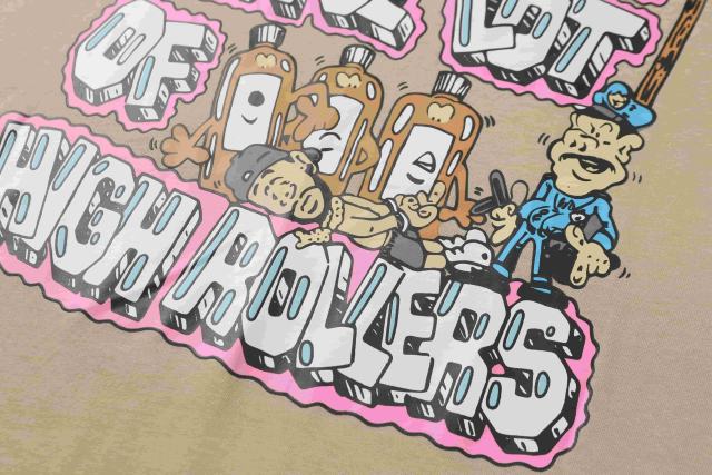 Cough Syrup Bubble 3D Outline Letter High Rollers Poker Chip Utility Pole Cartoon Graphic Double Side Tee 29303799
