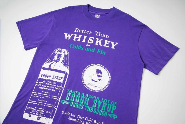Cough Syrup Retro Old Fashion Drug Label Typography Front Comic Bubble Text Graphic Print Tee 29303849