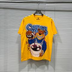 Cough Syrup Y2K Relax Street Bright Yellow Background Cartoon Honey Bear Purple Syrup Dripping Liquid Art Print T-Shirt 29344143