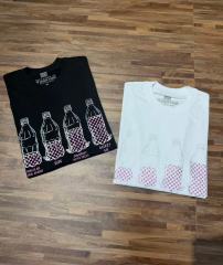 Cough Syrup Four Outline Syrup Bottles Pink Polka Dot Liquid Level Front Half Pink Dot Filled Stacked Slogan Tee 2 colors 29290183
