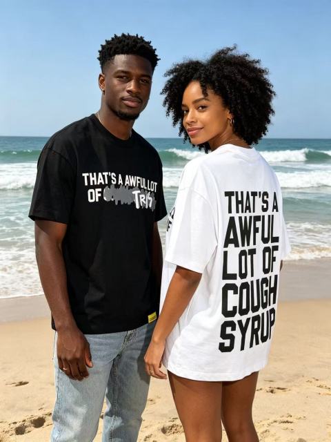 Cough Syrup Obscured Text TR17 Mark Front Full Big Letter Slogan Back Tee 2 colors 29288697