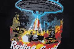 Cough Syrup Hip Hop Streetwear Front Neon Light Bulb Outline Text Ufo Spaceship Abduct Burning City Vintage Cosmic Sky Print Oversized T-Shirt 29344003