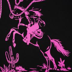 Cough Syrup Pink Line Rodeo Cowboy Cactus Club EST 2018 Front Bold Stacked Letter Tee 29290090