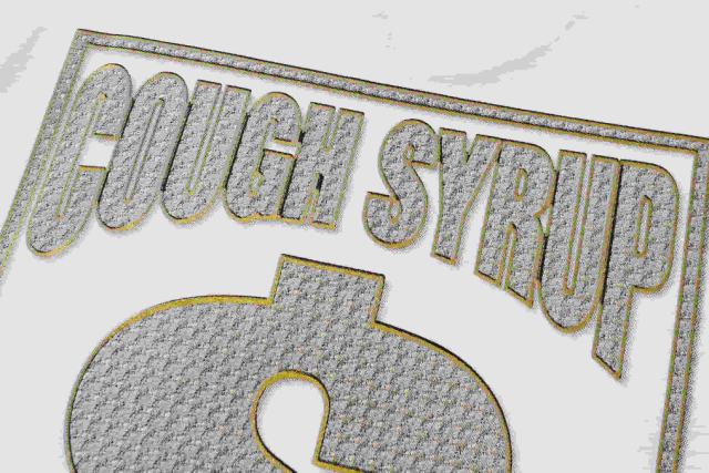 Cough Syrup Luxury Hip Hop Rhinestone Mesh Texture Front Horizontal Slogan Back Framed Dollar Sign Records Logo Tee 29302196