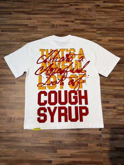 Cough Syrup Pin-Up Lady Syrup Bottle Front Red Graffiti Overlay Stacked Letter Back Print Tee 29290078