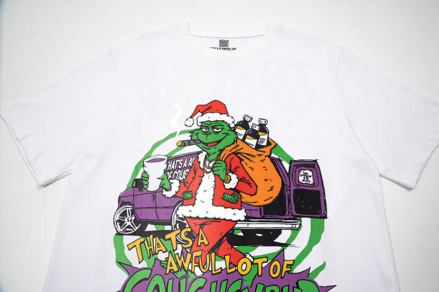 Cough Syrup Cartoon Hip Hop Streetwear Front Christmas Santa Grinch Pickup Truck Cup Bottle Comic Graphic Print Oversized T-Shirt 29343911