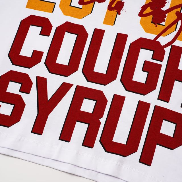 Cough Syrup Pin-Up Lady Syrup Bottle Front Red Graffiti Overlay Stacked Letter Back Print Tee 29290078
