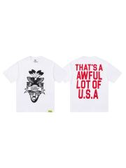 Cough Syrup Bald Eagle American Flag Feather Banner Hip Hop Portrait Front Large Bold Red Block Letter Tee 29303913