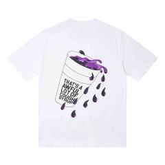 Cough Syrup PO' UP US City Name List Green Box Text Gradient Flame Front Purple Syrup Dripping Disposable Cup Print Tee 2 colors 29303911